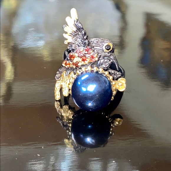 Adorable Genuine Black Tahitian Pearl Ring - Picture 6 of 17
